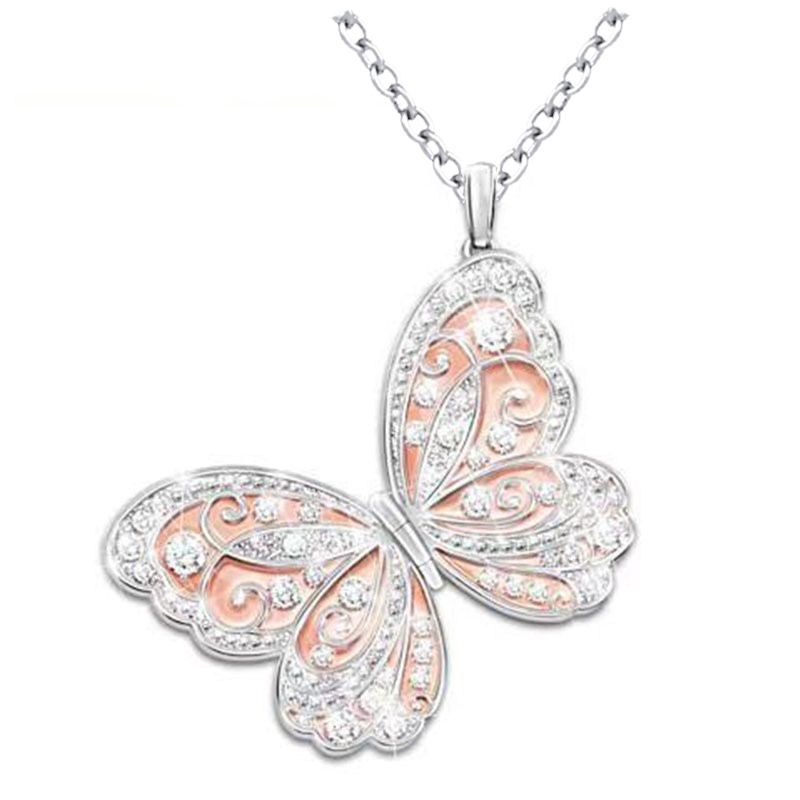 Luxury zircon Crystal Stainless Steel Necklace N069