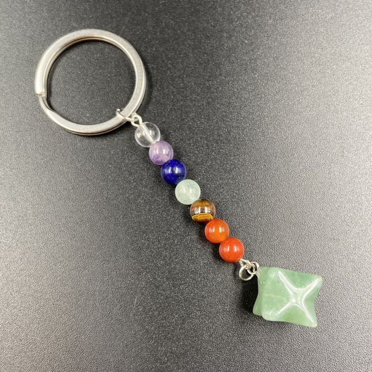 7-chakras crystal Hexagram keychain