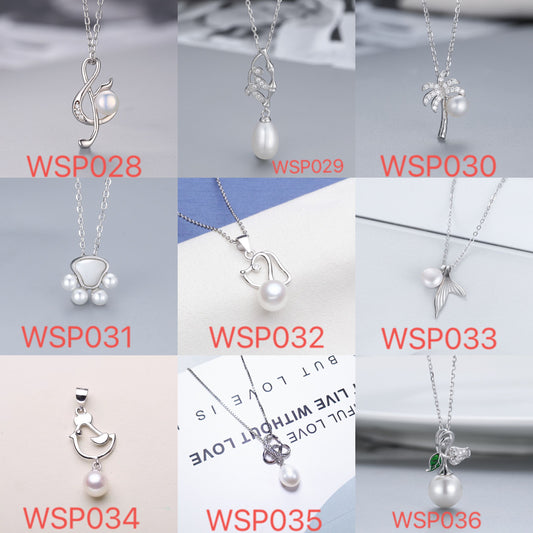 S925 sterling silver pearl pendant setting (default no pearl) wsp028-036