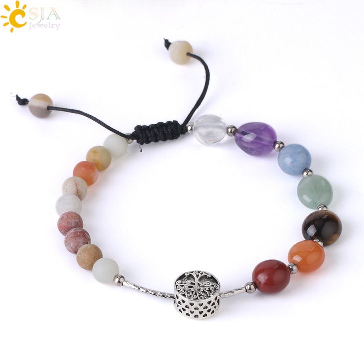 natural crystal stone bracelet w #B034