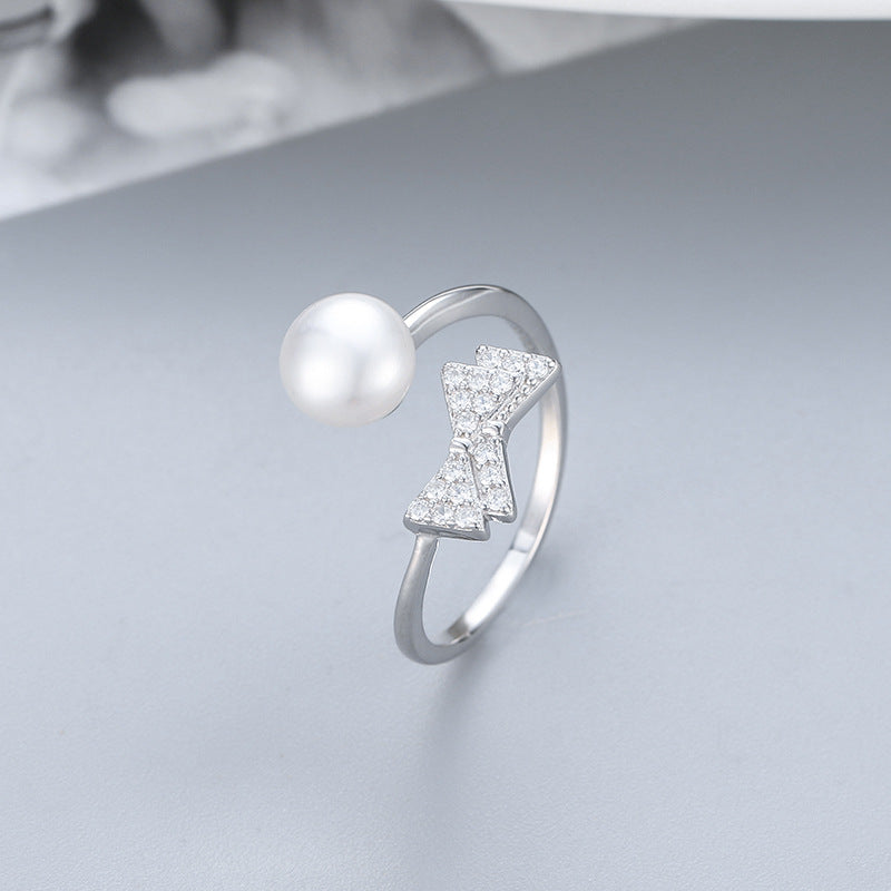 S925 sterling silver ring setting (default no pearl) wsr046-054