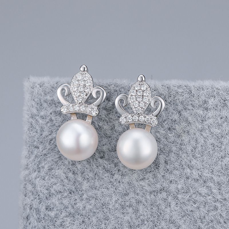 S925 sterling silver earring setting (default no pearl) wse118-126