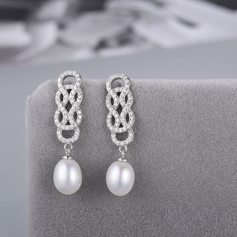 S925 sterling silver earring setting (default no pearl) wse190-198