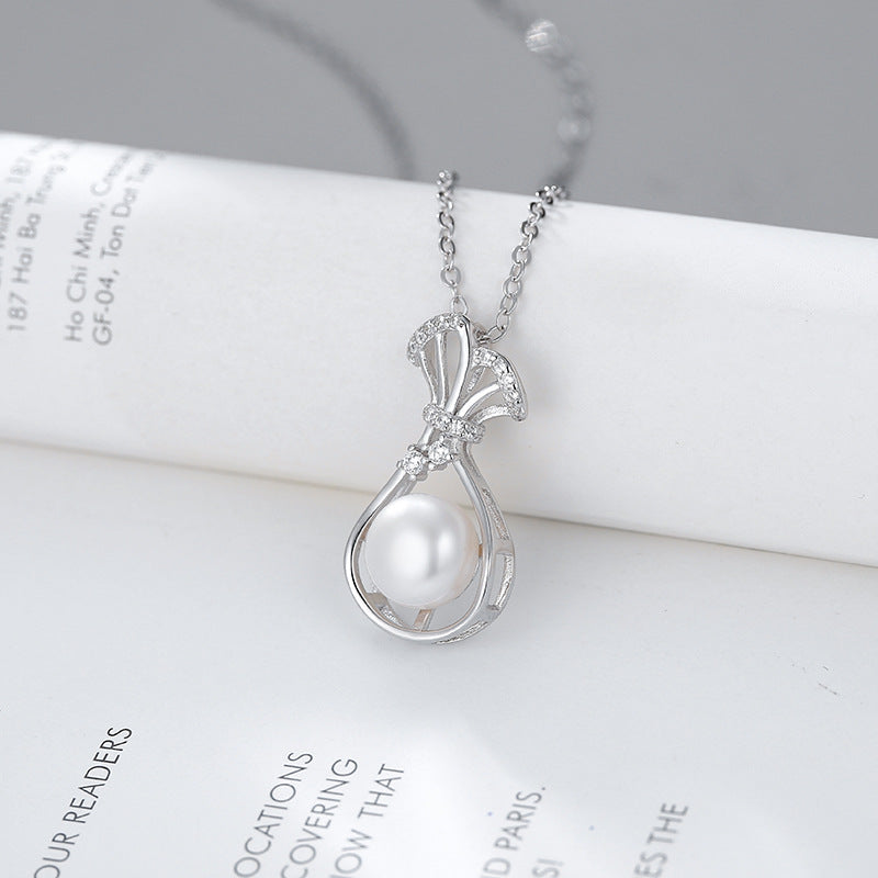 S925 sterling silver pearl pendant setting (default no pearl) wsp082-090