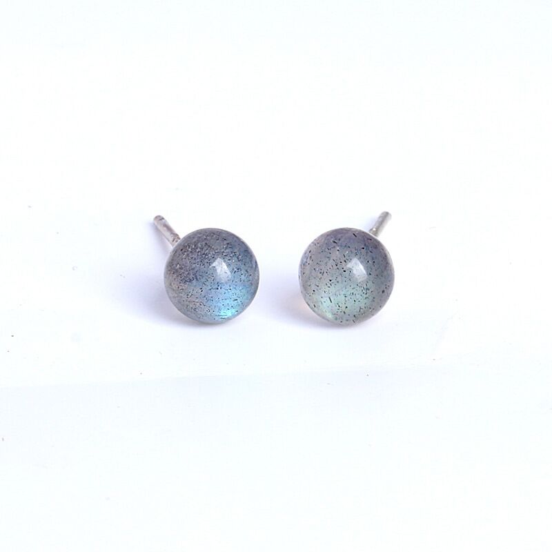 S925 natural moon stone earrings  #E019