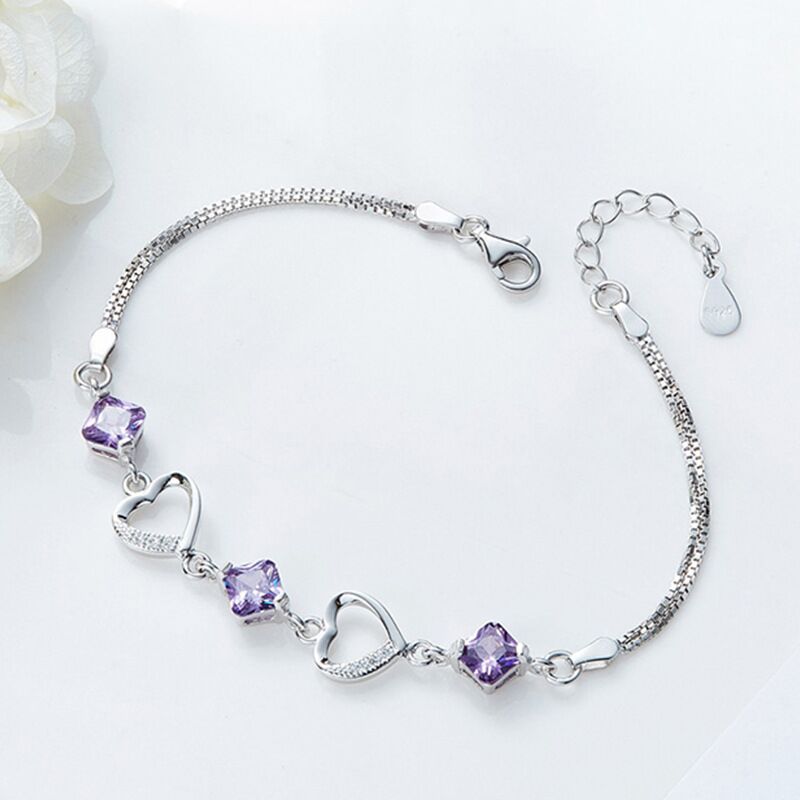 sterling silver S925 gem bracelet #GB064-GB072