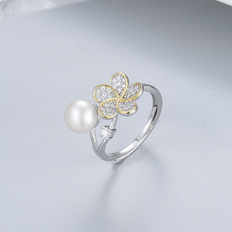 S925 sterling silver ring  setting (default no pearl) wsr109-117