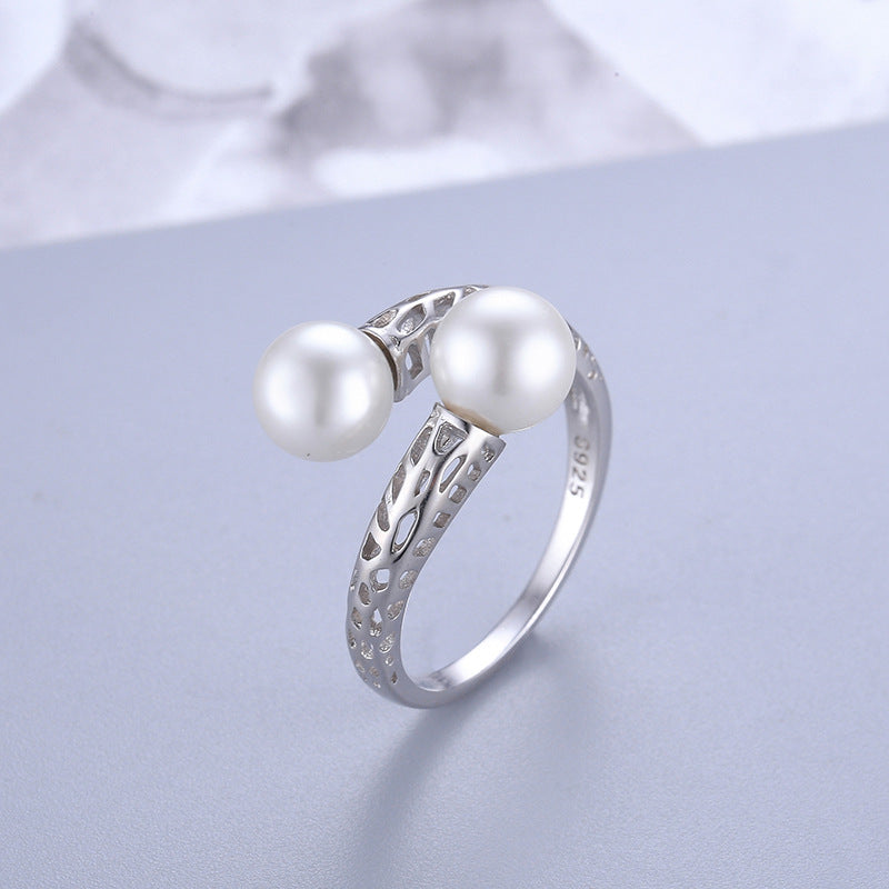 S925 sterling silver ring setting (default no pearl) wsr037-045