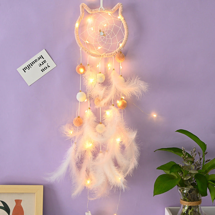 cat dreamcatcher   feather cather wall hanging decorations #DC023-DC032