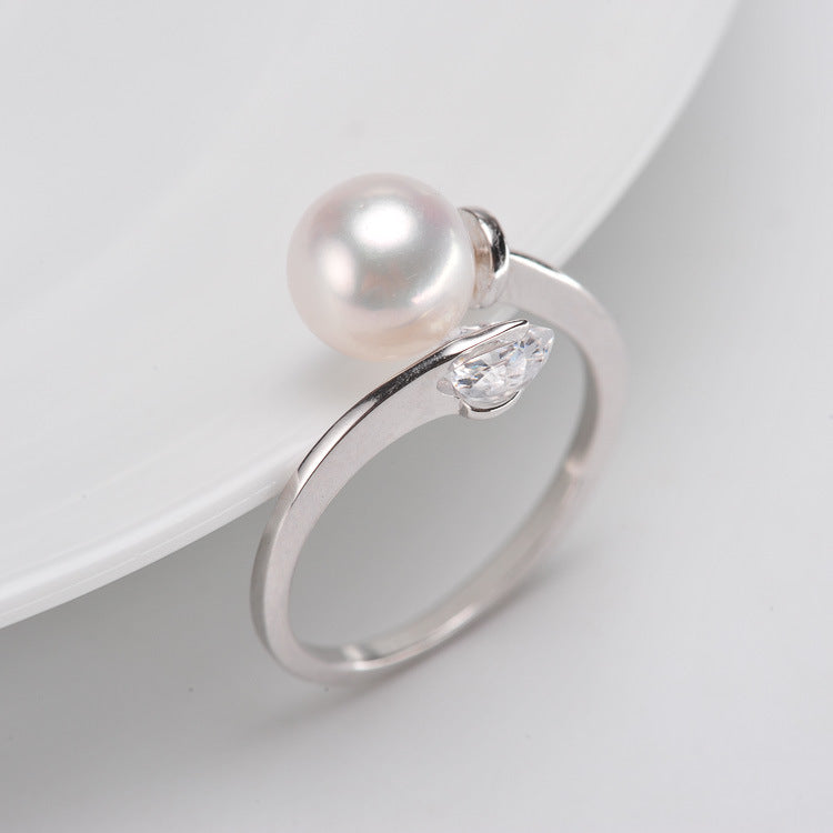 S925 sterling silver ring setting (default no pearl) wsr037-045