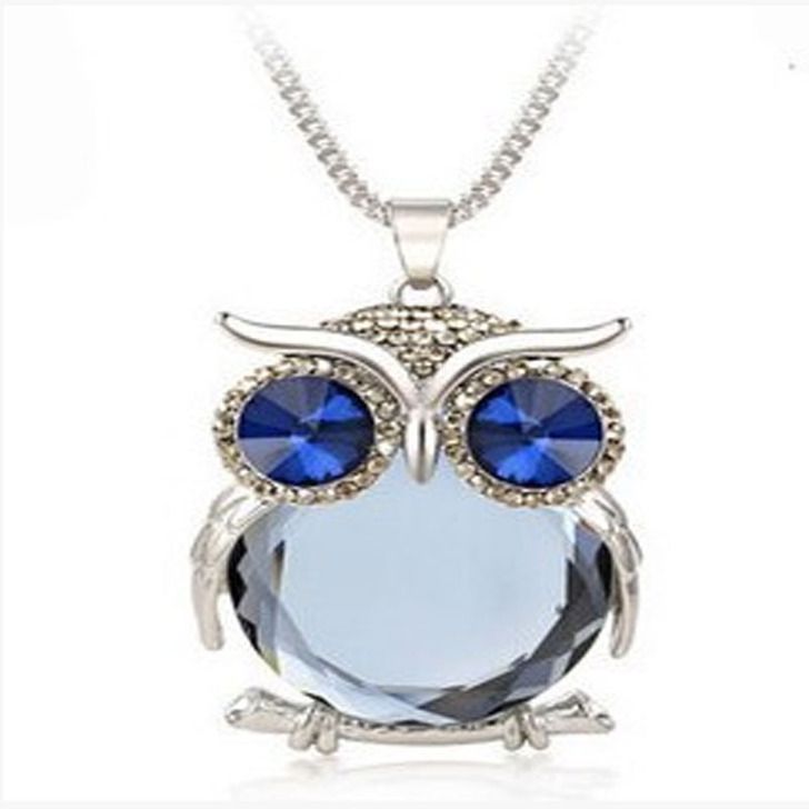 Owl crystal necklace sweater chain #N057-N061