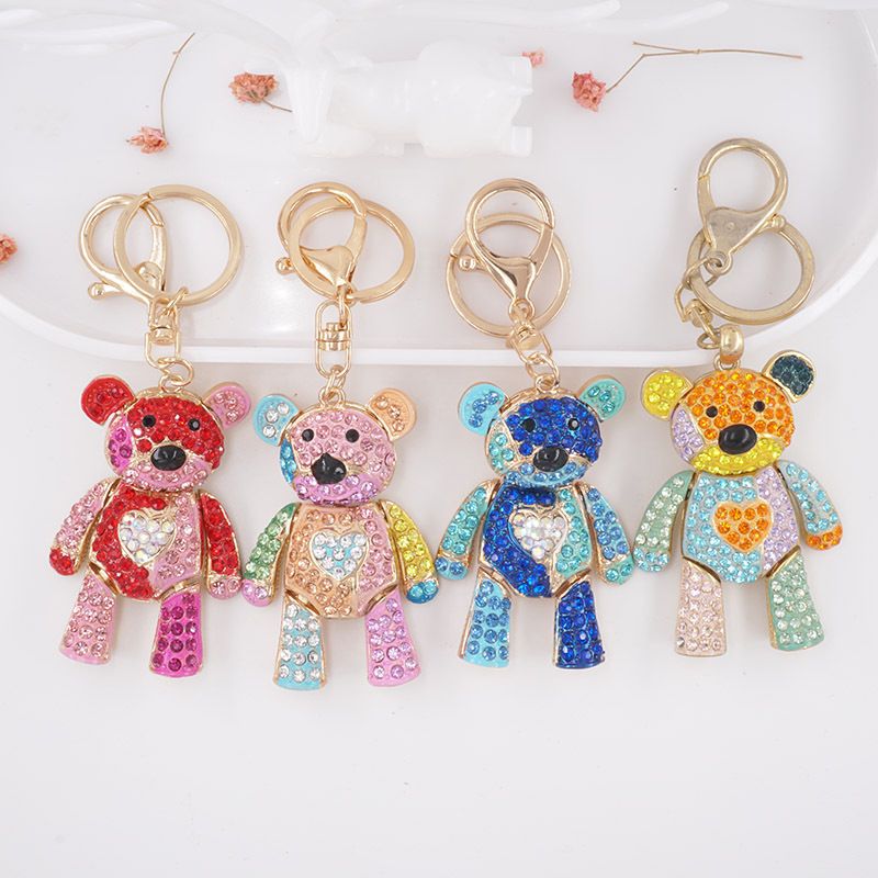 rhinestone Animals  bear keychain KC061-KC063