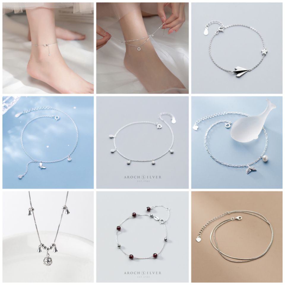 S925 Sterling Silver Anklets ALA010-018