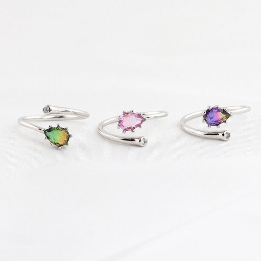 S925 sterling silver gem ring SSG555-SSG557