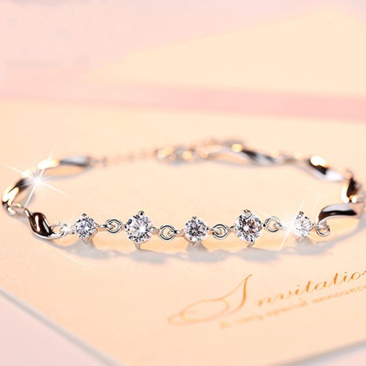 sterling silver S925 gem bracelet #GB091-GB099