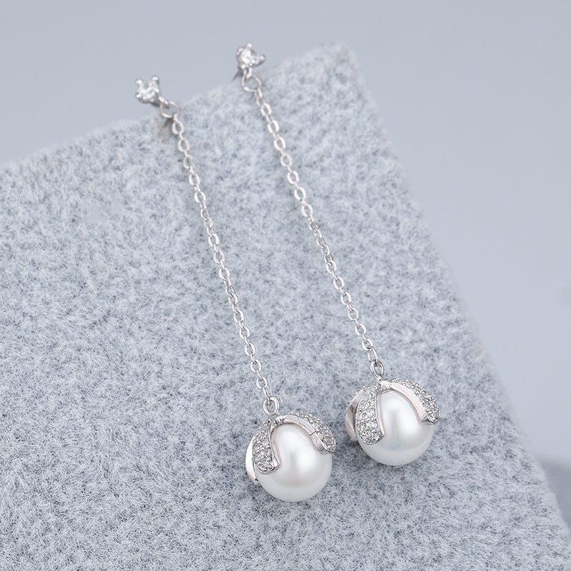 S925 sterling silver earring  setting (default no pearl) wse163-171