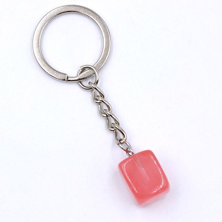 natural crystal agate stone irregular shape keychain KC065