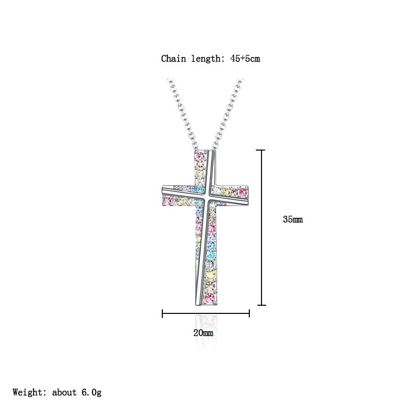 fashion rhinestones cross necklace N073