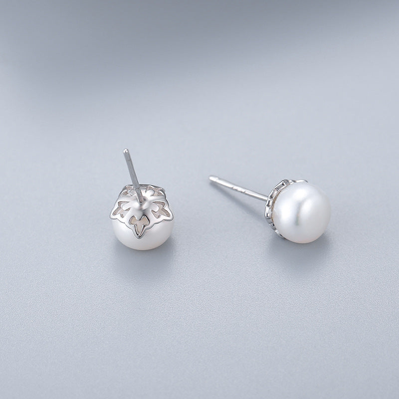 S925 sterling silver earring  setting (default no pearl) wse010-018