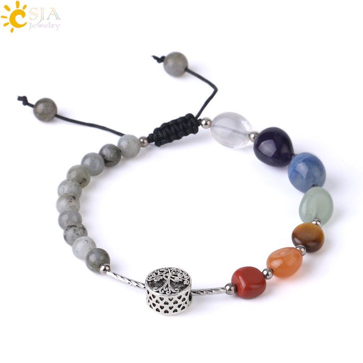 natural crystal stone bracelet w #B034