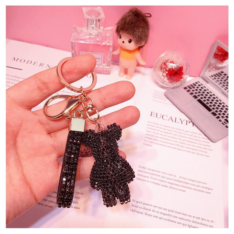 rhinestone bear shape keychain KC019-KC027