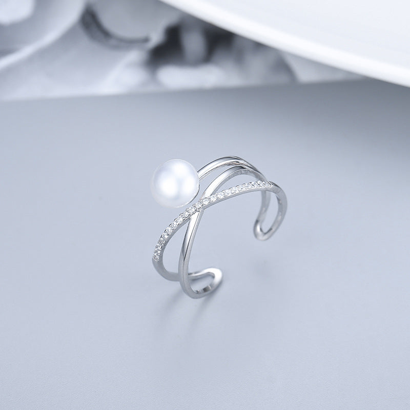 S925 sterling silver ring setting (default no pearl) wsr046-054