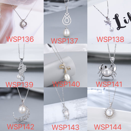 S925 sterling silver pearl pendant setting (default no pearl) wsp136-144