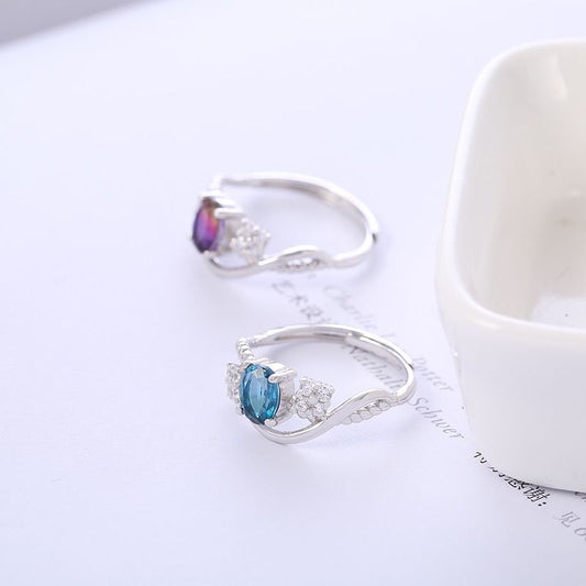 S925 sterling silver gem ring SSG623-SSG624