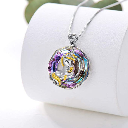 fashion unicorn crystal pendant P028