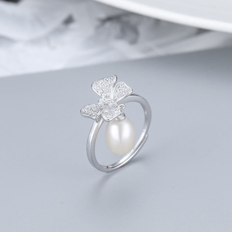 S925 sterling silver ring setting (default no pearl) wsr118-126