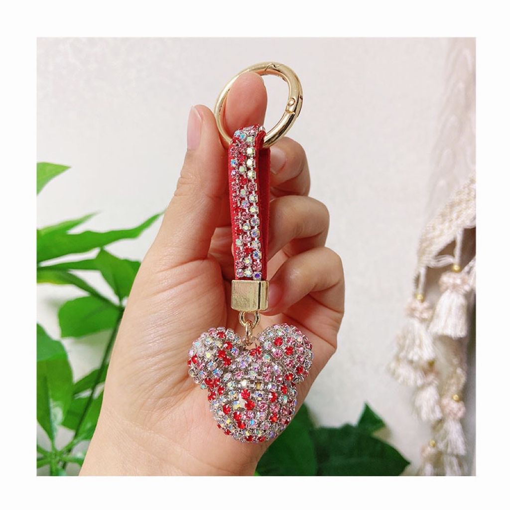 rhinestone mouse head  shape keychain KC010-KC018