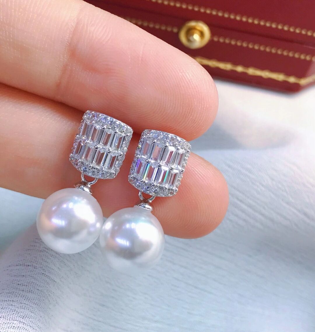 sterling silver S925 pearl earring setting  SDE055-063