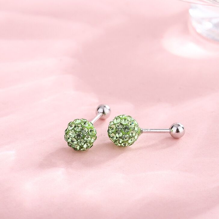 S925 gems ball earrings   #E020-E027