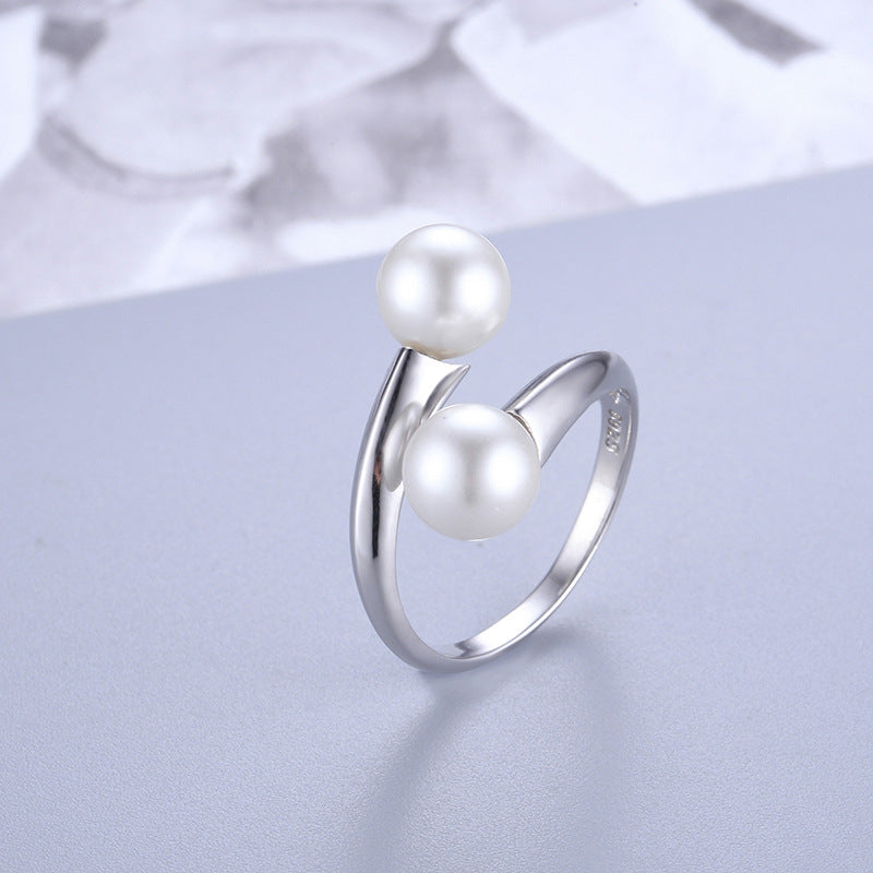 S925 sterling silver ring setting (default no pearl) wsr046-054