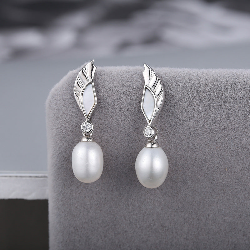 S925 sterling silver earring setting (default no pearl) wse100-108