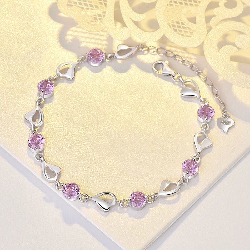 sterling silver S925 gem bracelet #GB0118-GB124