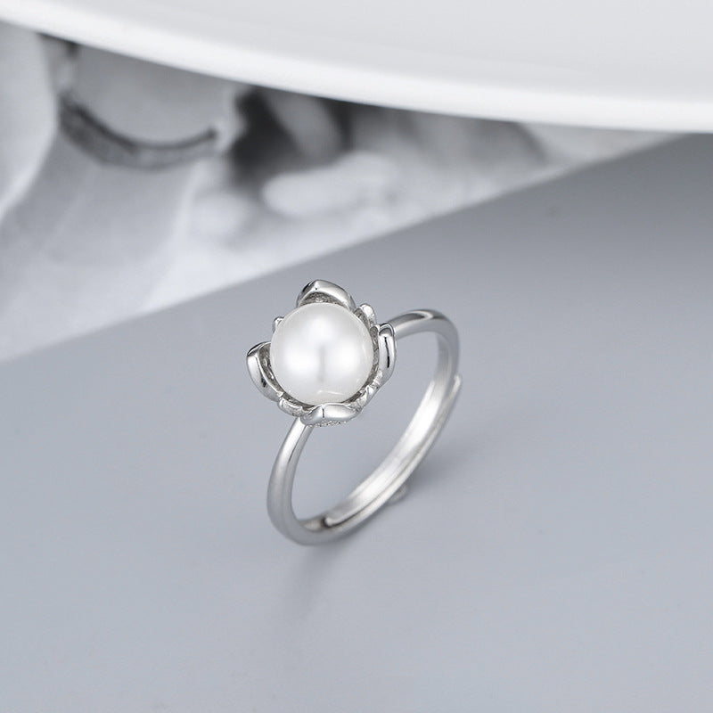 S925 sterling silver ring  setting (default no pearl) wsr109-117