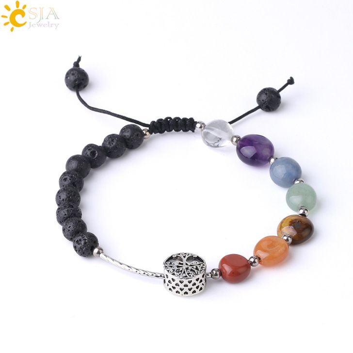 natural crystal stone bracelet w #B034