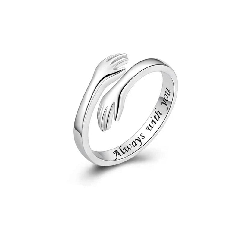 Hand hug ring open adjustable finger ring R001-R002