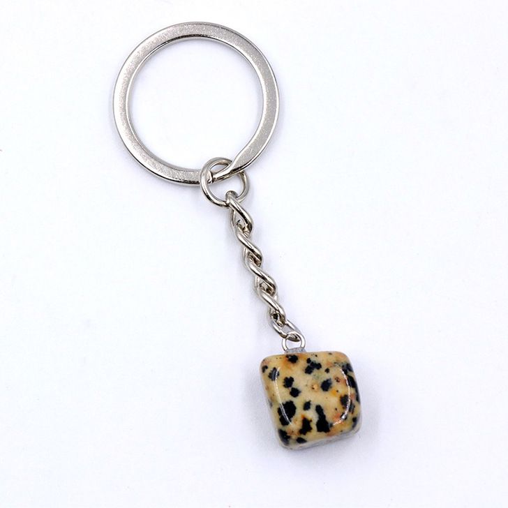 natural crystal agate stone irregular shape keychain KC065