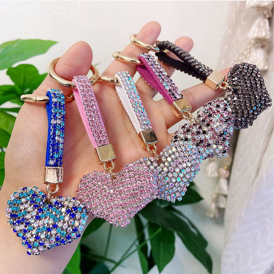 rhinestone  heart shape keychain KC001-009