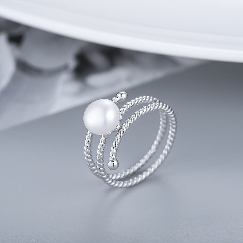 S925 sterling silver ring setting (default no pearl) wsr082-090