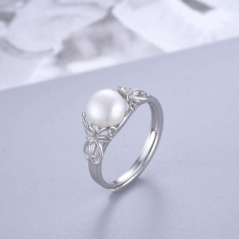 S925 sterling silver ring setting (default no pearl)wsr064-072