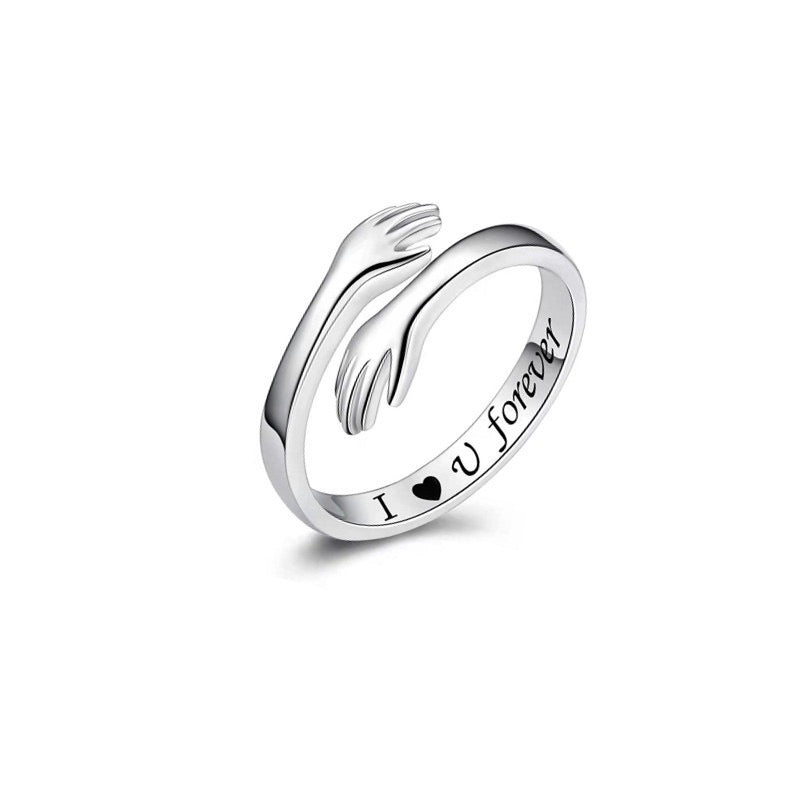 Hand hug ring open adjustable finger ring R001-R002