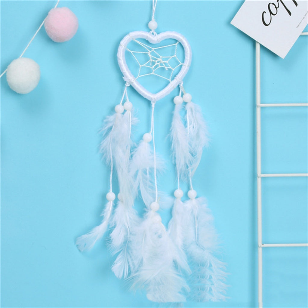 heart dreamcatcher   feather cather wall hanging decorations #DC001-DC006