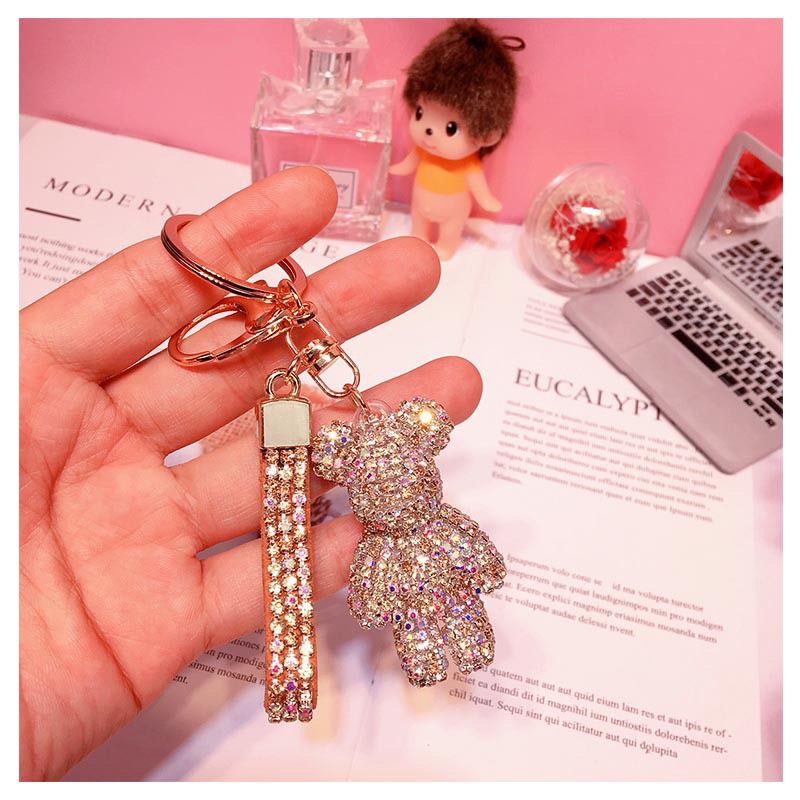 rhinestone bear shape keychain KC019-KC027