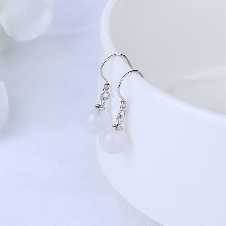 S925 sterling silver agate hook earrings #E039-E044