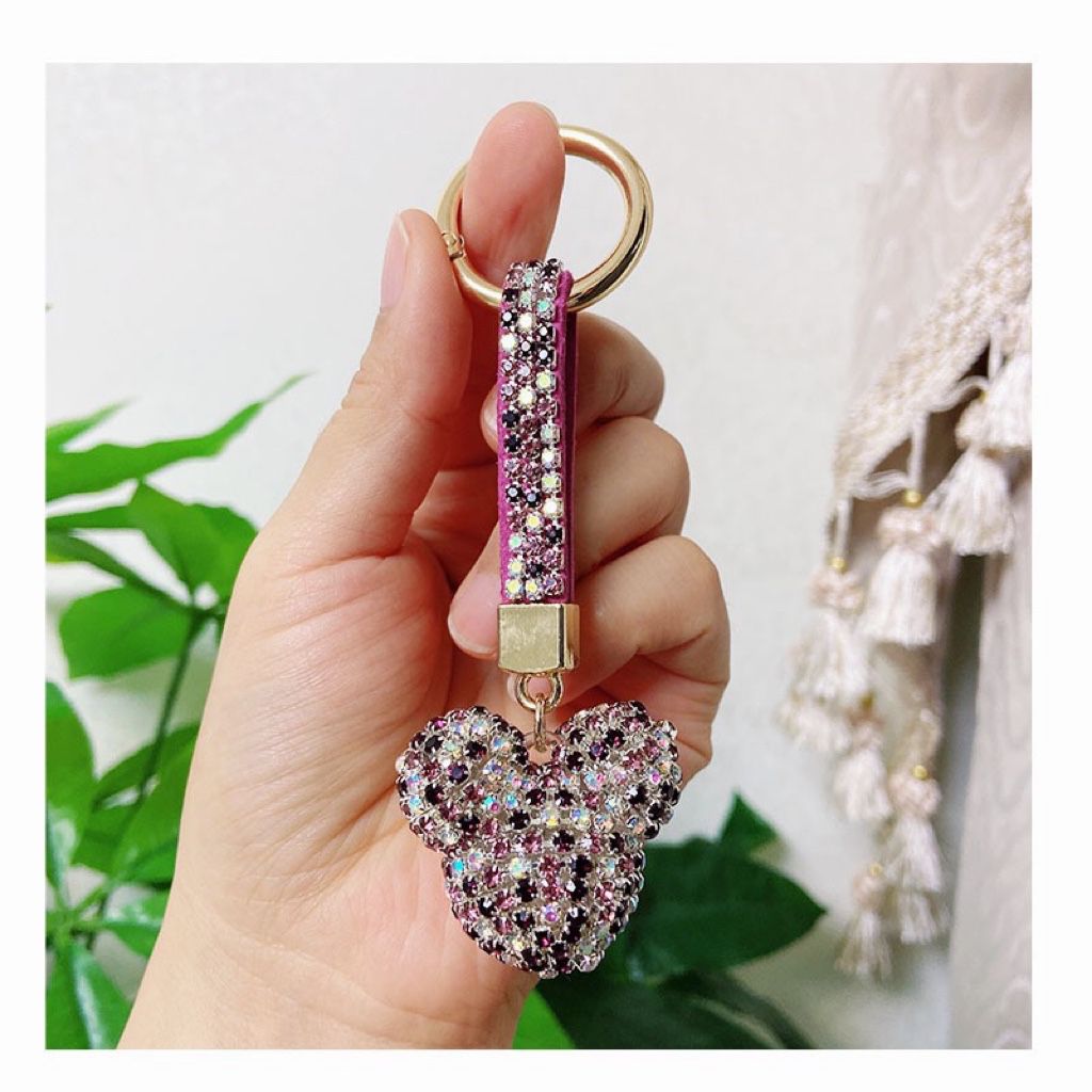 rhinestone mouse head  shape keychain KC010-KC018