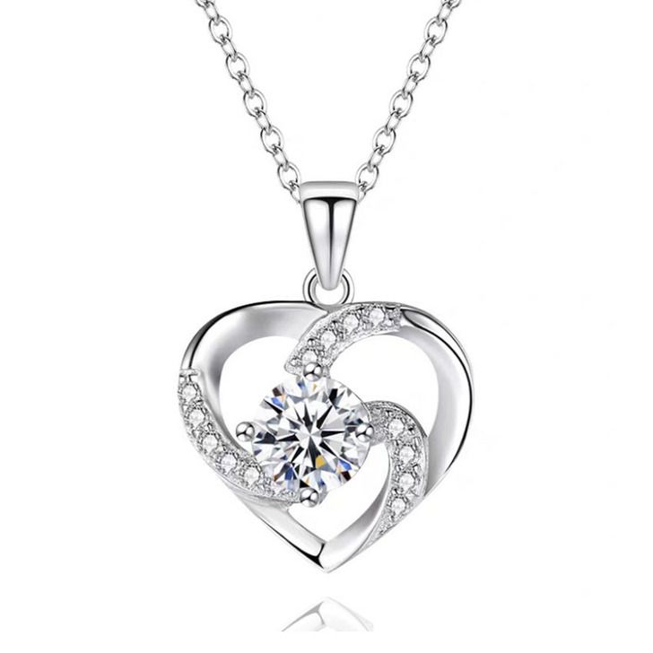 rainbow gem rhinestones zircon heart necklace N081-N083