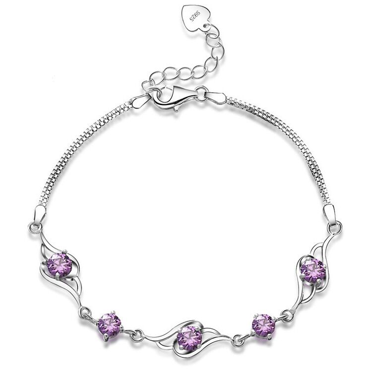 sterling silver S925 gem bracelet #GB0100-GB108